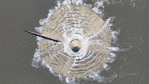 The sand dredge during action in Pensacola, Florida