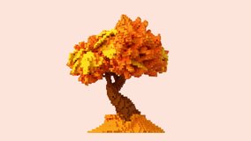 Transformation of a 3D pixel into a digital autumn tree. Seamless looped. NFT concept. 3D animation. 4k. - Powered by Shutterstock - Get 15% off with code: PIKWIZARD15
