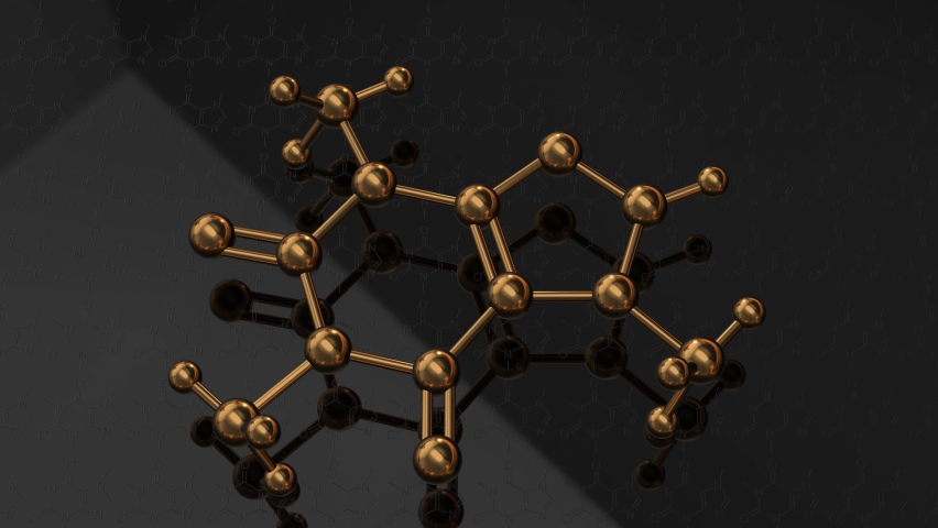 Caffeine molecule 3D chemical structure stimulant in coffee, tea, chocolate - 3D Animation Rendering | Shutterstock HD Video #1090181289