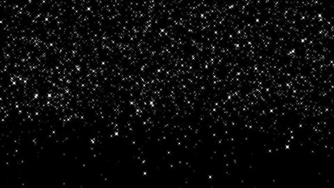 Beautiful loopable abstract falling glow white flicker x glitter particles light on black background . 4K seamless loop snowfall winter glitter particles themed background for winter Christmas event .