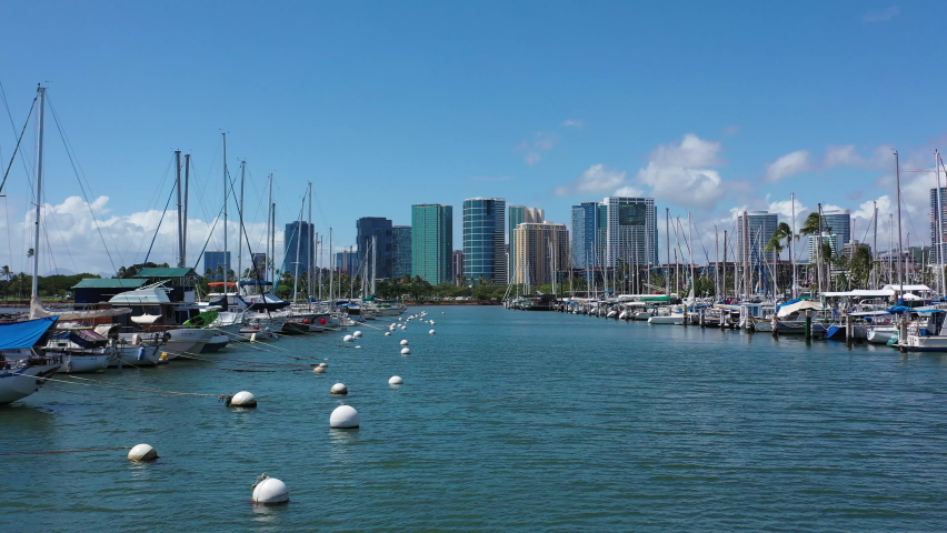 Yachts in Hawaii and Downtown Honolulu