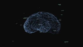 Abstract rotation black illumination human brain neon computing cyberspace particles innovation technology motion graphic design turning artificial intelligence network structure futuristic brainstorm - Powered by Shutterstock - Get 15% off with code: PIKWIZARD15