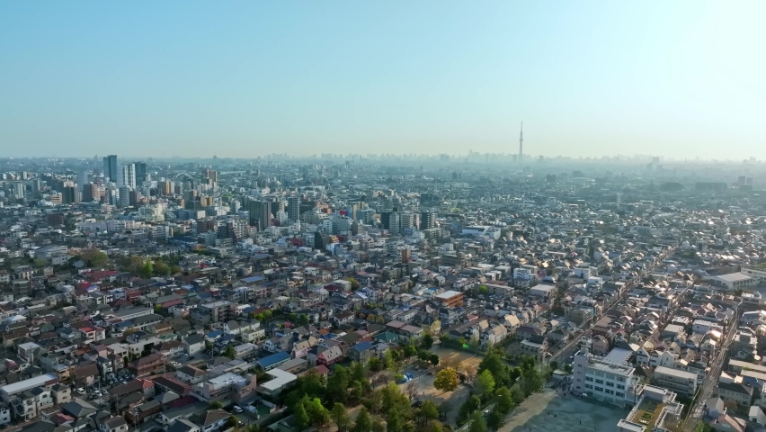 Modern urban city aerial view.  Royalty-Free Stock Footage #1090214015