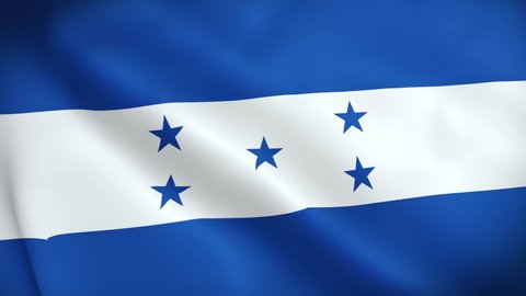 4K National Animated Sign of Honduras, Animated Honduras flag, Honduras Flag waving, The national flag of Honduras animated.