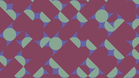 Abstract geometric tiles in animated pattern. Dynamic very peri violet elements in geometric pattern. Seamless loop motion graphic background in a flat design