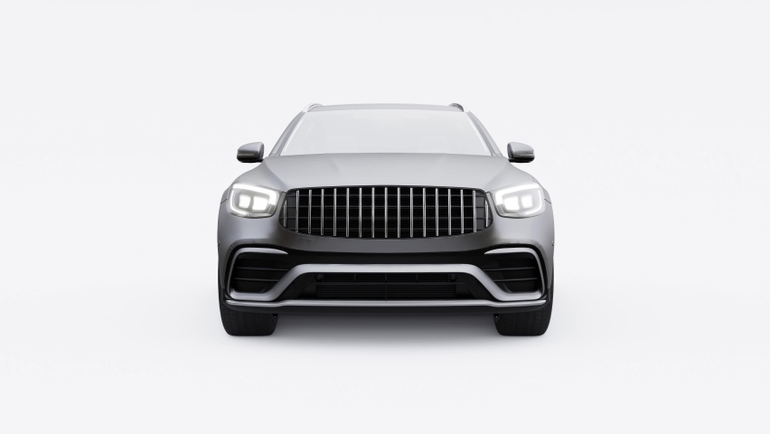 An expensive, ultra-fast sports SUV car for exciting driving in the city, on the highway and on the race track. 3D model of a gray car on a white isolated background. 3d rendering. Royalty-Free Stock Footage #1090220419