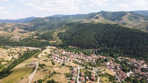 Aerial view of of historical town of Klisura, Plovdiv Region, Bulgaria