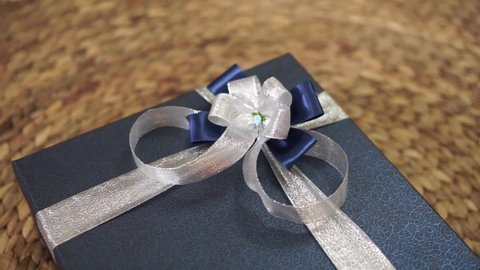 Dark blue gift box video for someone