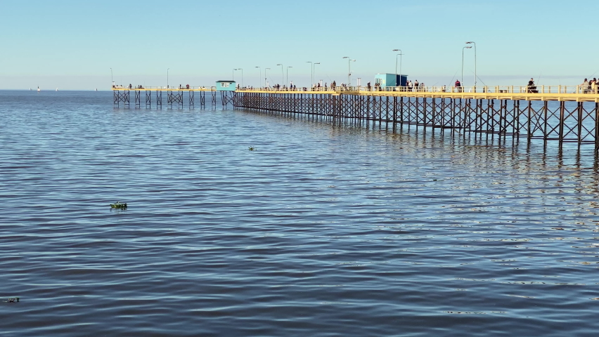 Fishing Pier in Olivos, Buenos Aires province, Argentina. 4K Resolution.