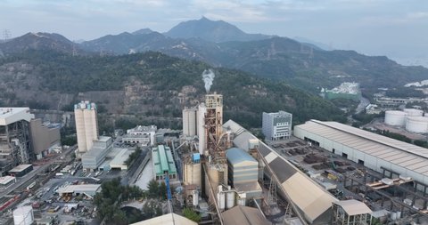 Tuen Mun, Hong Kong 20 January 2022: Top view of Hong Kong concrete factory
