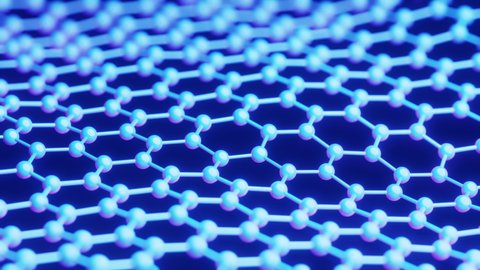 Atomic hexagon blue grid looped animated