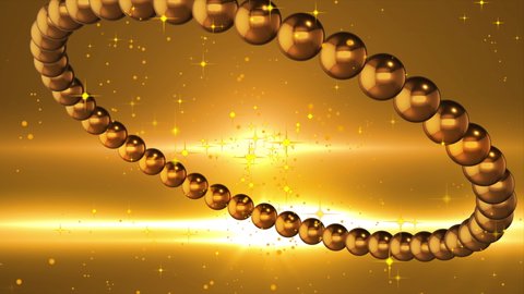 Rotating Gold Prayer Beads Background Animation Stock Footage Video