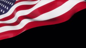 The USA 4th of July National flag waving in wind texture, American flag. 4K 3D Grunge US flag video waving in wind rendering isolated transparent with alpha channel Quicktime prores 4444. - Powered by Shutterstock - Get 15% off with code: PIKWIZARD15