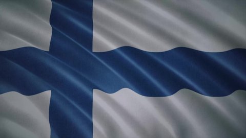Finland flag video. 3d Finland Flag Slow Motion video. Blowing Close Up. Flags resolution Background. flag Closeup 4K video