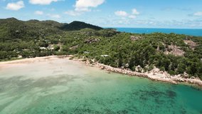 Aerial video of Geoffrey Bay at Magnetic Island, Townsville, Far North Queensland, Australia.