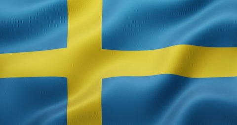 4K 3D Seamless loop animation of the Swedish flag. Accurate dimensions and official colors. Symbol of patriotism and freedom. 