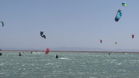 Kite boarding water sport learning pool, Sinai Dahab, Egypt