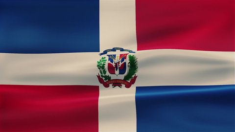 A waving flag on Dominican Republic, country, national, government, world flag.