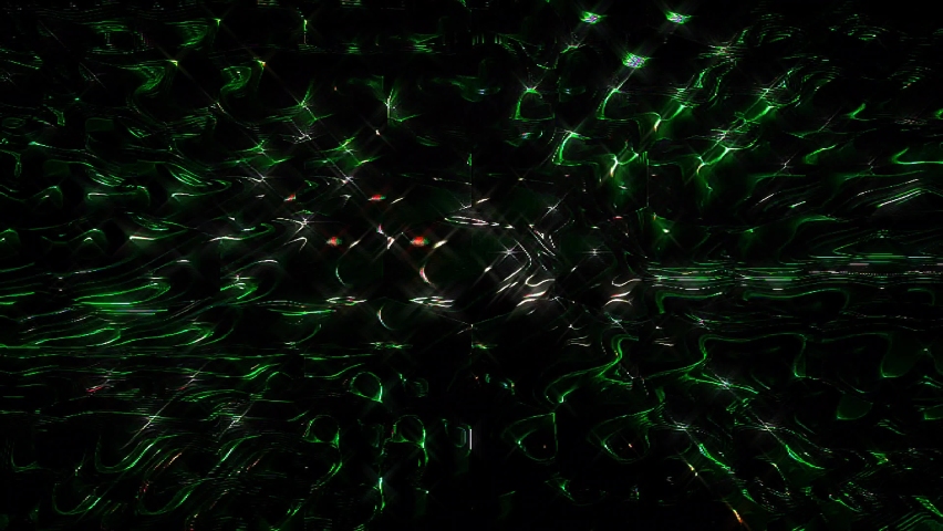 shining bright lines set wave dots motion, colorfull, on black background