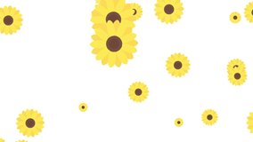 Simple and Cute Sunflower Particle White Background