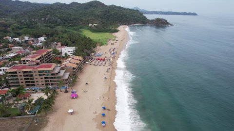 Aerials of San Pancho Beach - Riviera Nayarit.
San Francisco, also known as San Pancho, is a Mexican village with 1.100 habitants, on the central Pacific coast of Mexico about 50km of Puerto Vallarta.