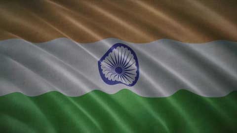 India flag video. 3d India Flag Slow Motion video. Blowing Close Up. Flags resolution Background. flag Closeup 4K video