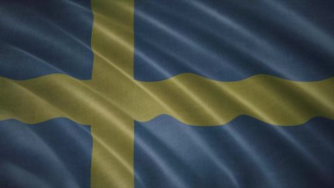 Sweden flag video. 3d Sweden Flag Slow Motion video. Blowing Close Up. Flags resolution Background. flag Closeup 4K video