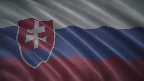 Slovakia flag video. 3d Slovakia Flag Slow Motion video. Blowing Close Up. Flags resolution Background. flag Closeup 4K video