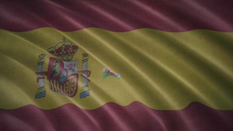 spain flag video. 3d spain Flag Slow Motion video. Blowing Close Up. Flags resolution Background. flag Closeup 4K video