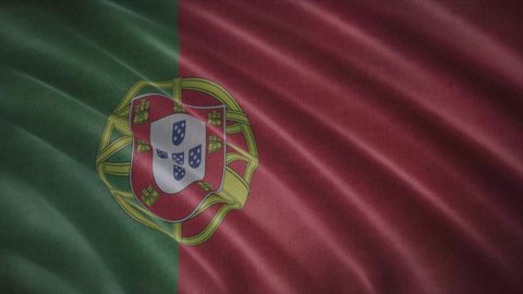 Portugal flag video. 3d Portugal Flag Slow Motion video. Blowing Close Up. Flags resolution Background. flag Closeup 4K video
