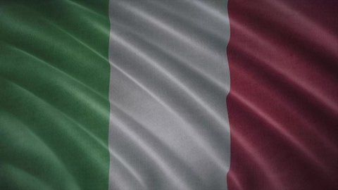 Italy flag video. 3d Italy Flag Slow Motion video. Blowing Close Up. Flags resolution Background. flag Closeup 4K video