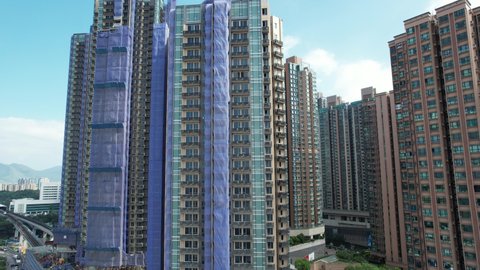 Countryside in Long Ping, Yuen Long, Tin Shui Wai, Tuen Mun, New Territories Top view of Hong Kong land city Northern Metropolis Development