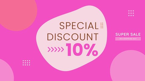 special discount 10% pink background suitable for product promotion and your business