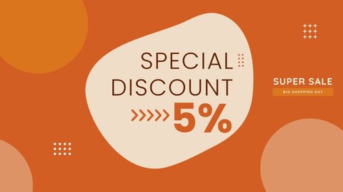 spesial discount 5% orange background suitable for product promotion and your business