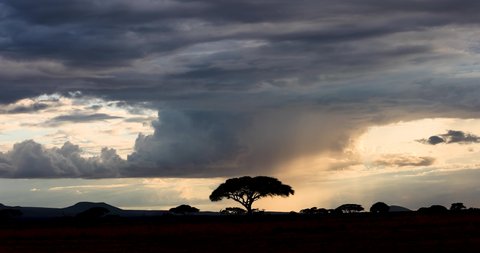 Stormy landscape in the amboseli reserve