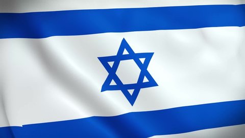 4K National Animated Sign of Israel, Animated Israel flag, Israel Flag waving, The national flag of Israel animated.