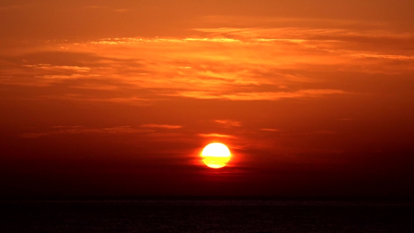 Sunset Clouds, Sea Beach Timelapse, Sunrise on Seashore, Ocean Sundown in Time Lapse, Summer View Landscape