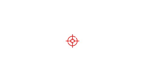 Red target on a white background