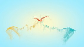 Animation of two yellow and blue birds flying along the heart shape line. Symbolism of love and peace. 3d rendering - Powered by Shutterstock - Get 15% off with code: PIKWIZARD15