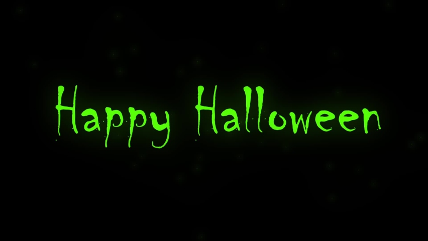 Happy Halloween neon green writing on hellish background animation abstract | Shutterstock HD Video #1090279935