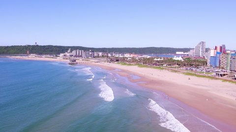 Aerial Shot Of South Beach, Durban Harbour, And City Sky Scrapers