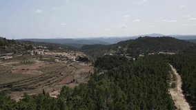 Aerial views from Fuentes de Rubielos, Teruel, Aragon, Spain.
