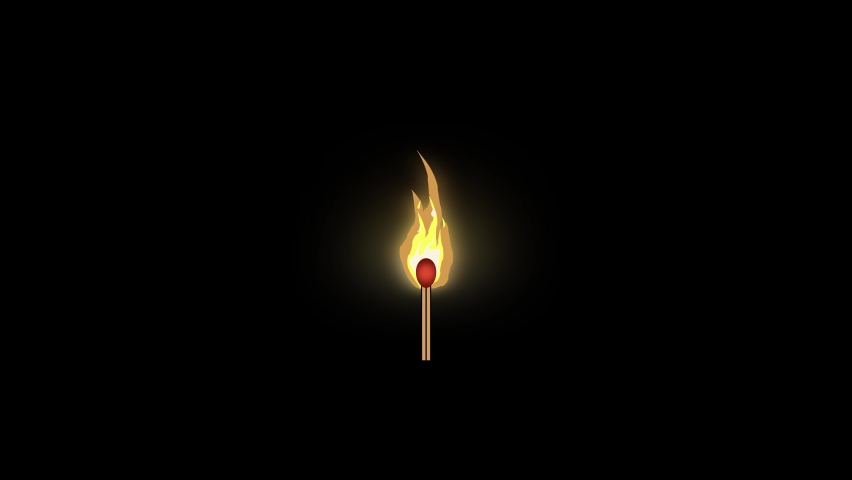 Color picture of match on a black background. burning match in the dark. Distortion liquid style transition icon for your project. 4K video animation for motion graphics and compositing. | Shutterstock HD Video #1090283861