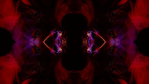 psychedelic and scary darkness with moving kaleidoscopic silhouette