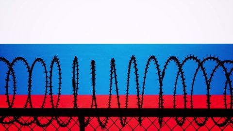 Barbed Wire On Background Flag Stock Footage Video (100% Royalty-free