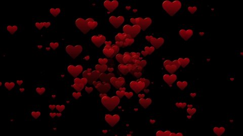 Red Hearts motion for Valentine's day Greeting love video. 4K Romantic looped animation on white background for Valentine's day, St. Valentines Day, Mother's day HD