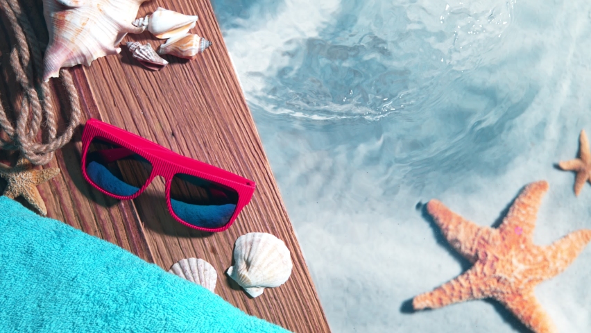 Super Slow Motion Shot of Waving Clear Sea Surface at 1000fps, Vacation Concept.