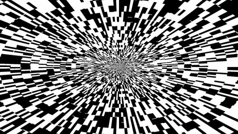 Flight through space Black White Particles Star Optical Illusion Abstract Art 4K Seamless loop Motion Background Animation