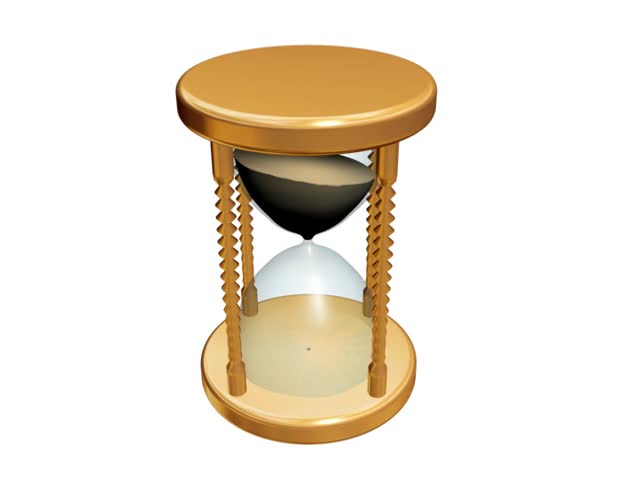 Hourglass,time measure,rendered in 3D
