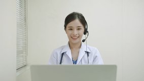 Asian female doctor is recommending medication to her patients via online.Medical concepts and health care treatments
